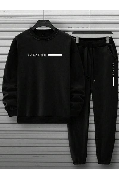 CAST COLLECTİON Ανδρικό Σετ Φούτερ Μαύρο Balance Summer Oversize