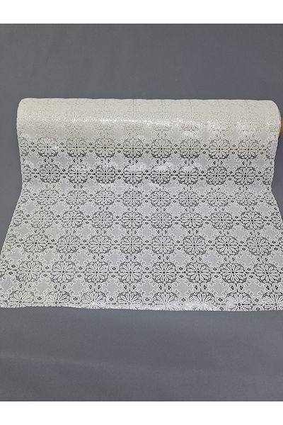Başak Ev Tekstili Raft din PVC alb și dulap din dantelă