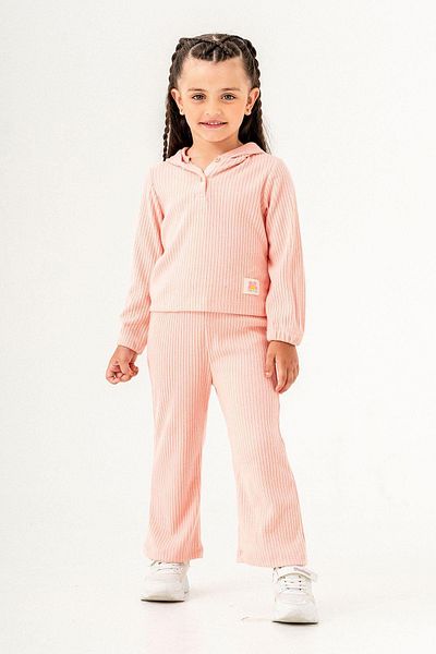 Magu Girl's Camisole Hooded Winter 3 Thread Cotton Sweatshirt Tights Top and Bottom Set