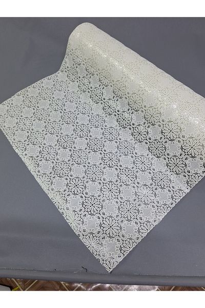 Başak Ev Tekstili Raft din PVC alb și dulap din dantelă