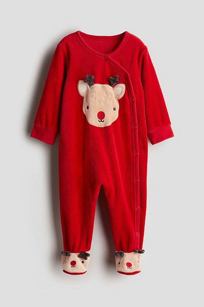 H&M Velour sleepsuit with full feet