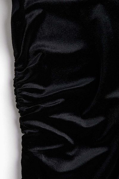 H&M One-shoulder velour dress