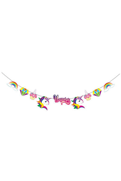 UNICORN FLAMA UNICORN KARIŞIK FİĞÜRLÜ BANNER