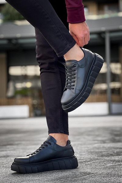 Knack Παπούτσια Casual με ψηλή σόλα 144 Μαύρο (Μαύρη σόλα)