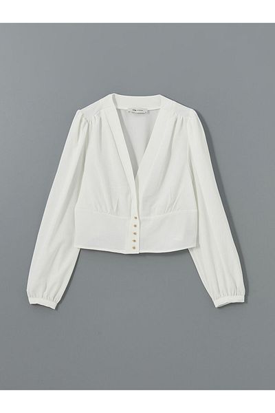 LC Waikiki LCW Vision Damenbluse mit V-Ausschnitt