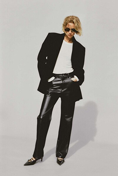 H&M Straight coated trousers