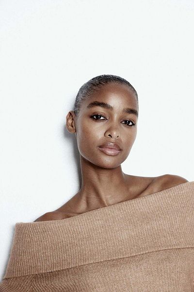 H&M Rib-knit off-the-shoulder jumper