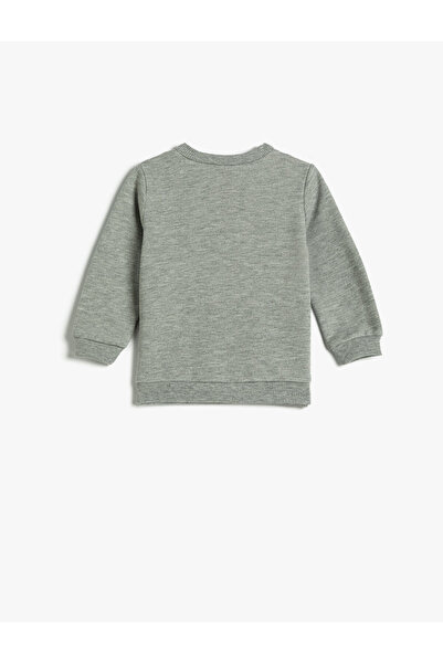 Koton Sweatshirt Grafik Tilki Baskılı Şardonlu Bisiklet Yaka