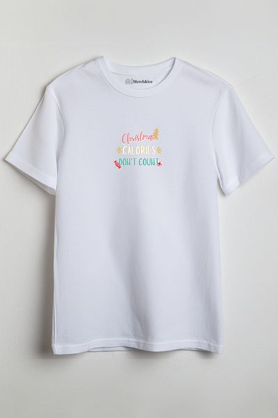 SM Satranç Medya Christmas Calories Dont Count Christmas Printed Unisex T-Shirt