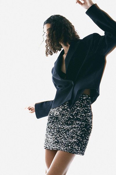H&M Sequined mini skirt