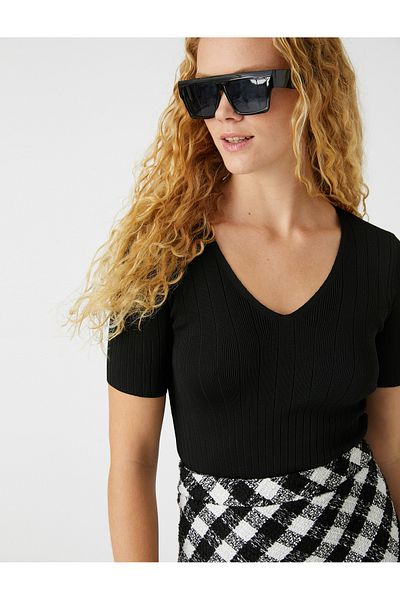 Koton Women's Black Sweater 3WAK90047HT