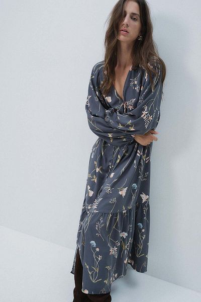 H&M Tie-belt crêpe dress