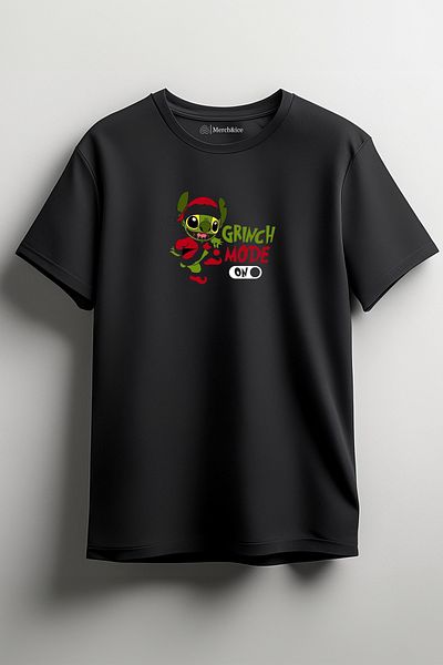 SM Satranç Medya Unisex T-shirt με τυπωμένο Grinch Mode On New Year