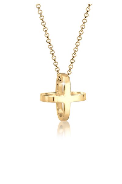 ELLI Necklace Ladies Cross Pendant 3d In 925 Sterling Silver