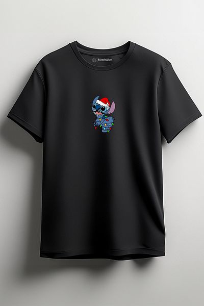 SM Satranç Medya Stitch Illuminated Christmas Printed Unisex T-Shirt