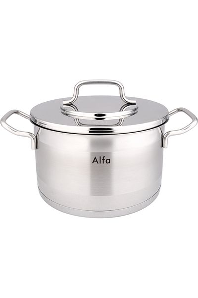 Alfa 9-Piece Alfa Premium Cookware Set, 18/10 Cr/Ni Stainless Steel