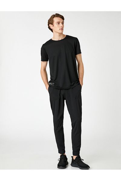 Koton Jogger, gewebte Sport-Jogginghose, elastische Taillentasche, Fallschirmstoff