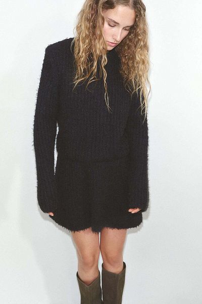 H&M Shoulder-pad fluffy-knit jumper