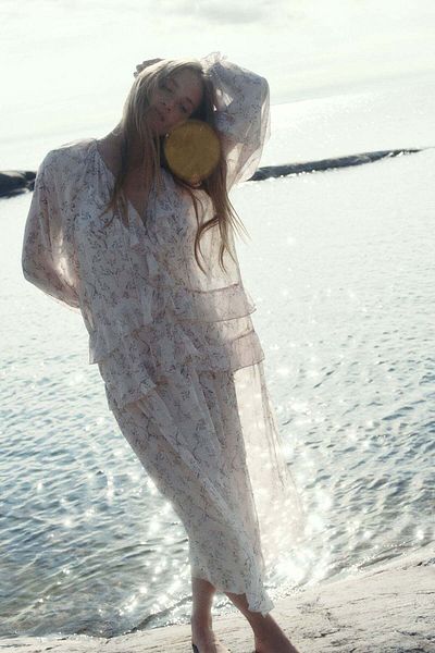 H&M Long chiffon dress