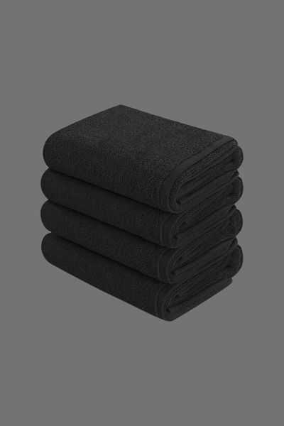 Casnack Set de 4 prosoape pentru vopsire Indantren specială neagră / Rezistent la vopsea și pete / Salon de coafură-Sport-Fitness-Hotel-Bărbier
