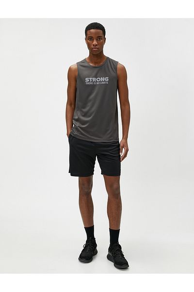 Koton Sport-Tanktop mit Slogan-Aufdruck, Rundhalsausschnitt, ärmellos