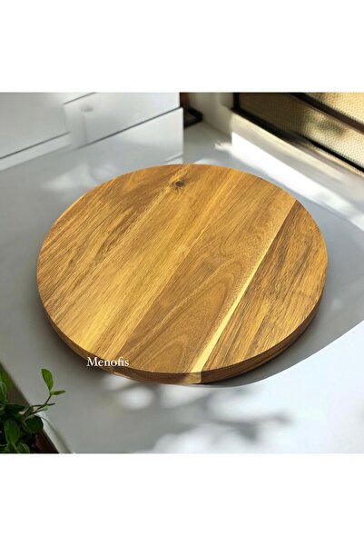 menofis Premium Akasya Serisi Dönerli Lüks Sunum Tabağı , Pizza Sunum Tabağı , Çok Amaçlı Sunumluk