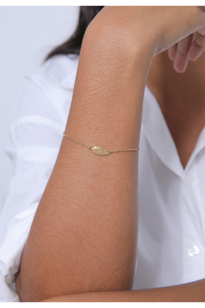 ELLI Dámský náramek s křídly a andělem strážným ze sterlingového stříbra 925