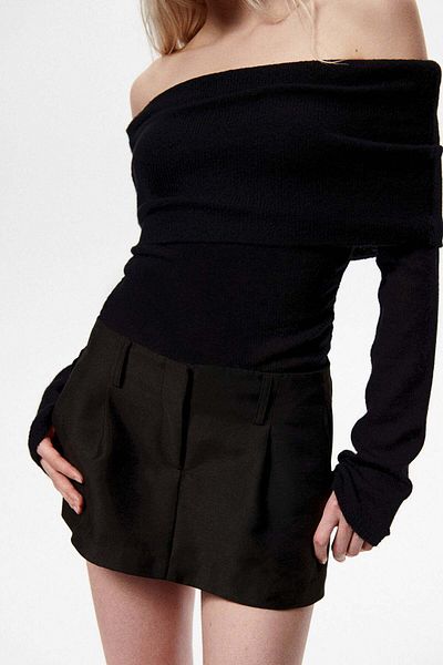 H&M Sheer-knit off-the-shoulder jumper