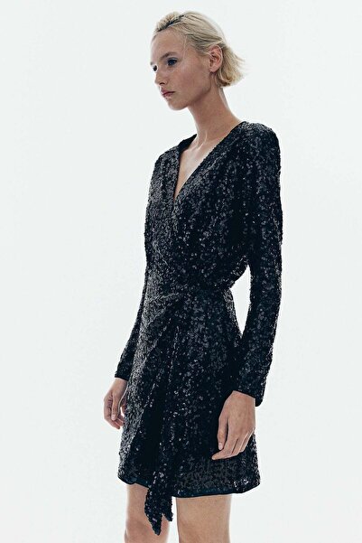 H&M Sequined wrap dress