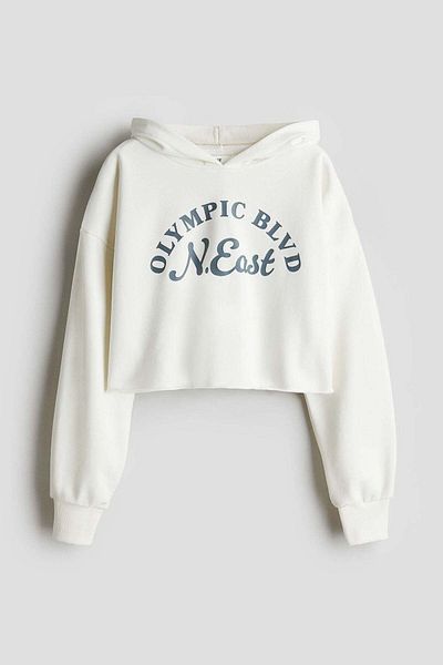 H&M Printed cropped hoodie