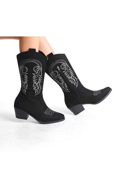 DAD WOLF Каубойски платнени ботуши с остър западен стил