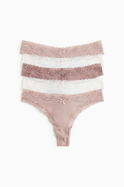 H&M 5-pack microfibre and lace Brazilian briefs