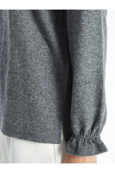 LC Waikiki LCW Grace Antrasit Bisiklet Yaka Kadın Bluz