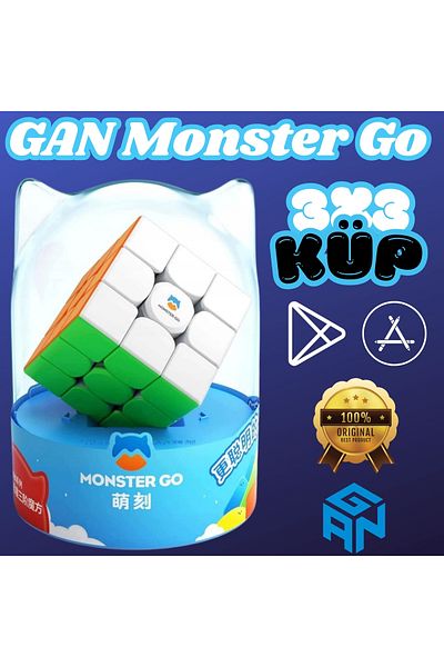 Doğan Oyuncak Dünyası Professional Gan Monster Go Standard 3X3 Cube - Intelligence Cube - Intelligence Cube - Monster Cube - 3X3 Cube