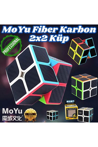 Doğan Oyuncak Dünyası Original Moyu Fiber Carbon 2X2 Cube - Moyu Speed Cube - Moyu Fiber Carbon 2X2 Intelligence Cube - Intelligence Cube -