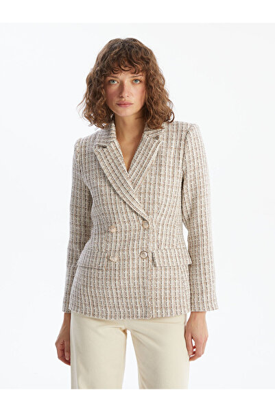 LC Waikiki Ekose Kadın Tüvit Blazer Ceket