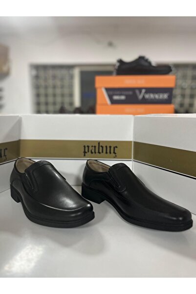 Pabuç Shoe 385 Black Genuine Leather Men's Shoes