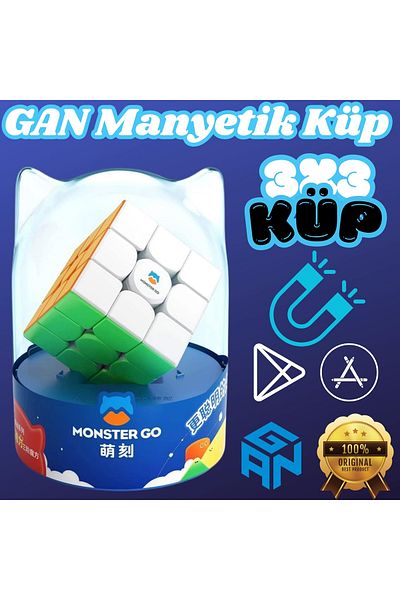 Doğan Oyuncak Dünyası Professional Gan Monster Go 3X3 Standard Magnetic Cube - Intelligence/Intelligence Cube