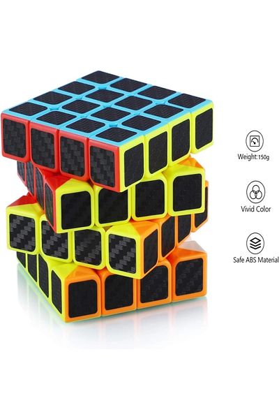 Doğan Oyuncak Dünyası Genuine Moyu Fiber Carbon 4X4 Cube - Moyu Speed Cube - Moyu Fiber Carbon 4X4 Intelligence Cube - Intelligence Cube -