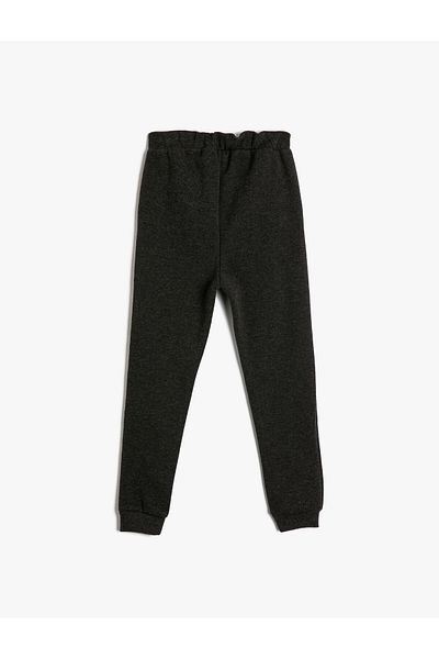 Koton Jogger Sweatpants Elastic Waist Pocket Ruffle Detailed Raised Cotton