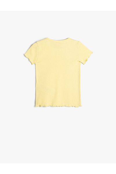 Koton Basic T-Shirt Ribbed Short Sleeve Crew Neck Cotton