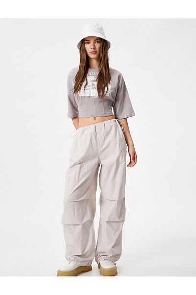 Koton Corset Look T-Shirt Printed Crew Neck Short Sleeve