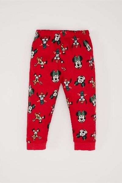 DeFacto Disney Mickey & Minnie témájú kislány pizsama szett - Crew nyakú, hosszú ujjú, derék felső Last