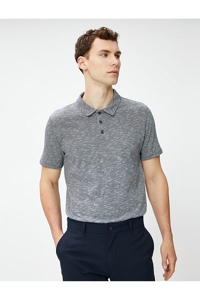 Koton T-Shirt mit Polokragen, geknöpft, kurze Ärmel