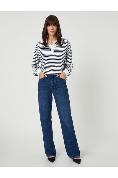 Koton Polo Neck T-Shirt Long Sleeve