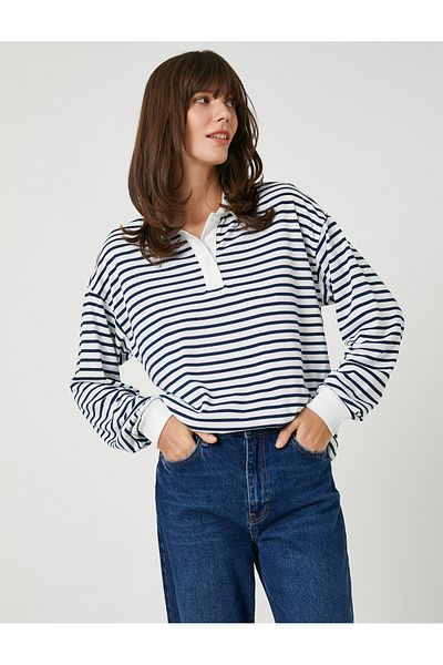 Koton Polo Neck T-Shirt Long Sleeve