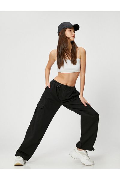 Koton Parachute Trousers with Cargo Pocket Detail and Stopper