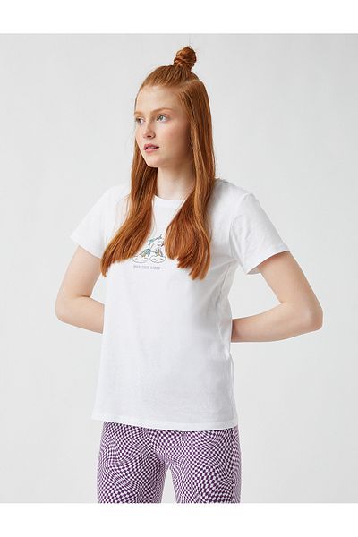 Koton Tricou Ecru - 2sal10210ık Model