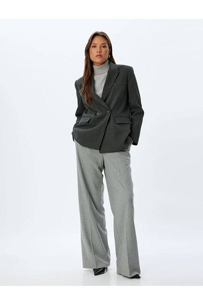 Koton Hose mit hoher Taille, weitem Bein und Taschenfalten-Detail