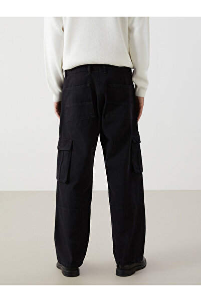 LC Waikiki Black Comfortable Fit Gabardine Men's Cargo Pants